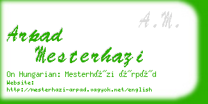 arpad mesterhazi business card